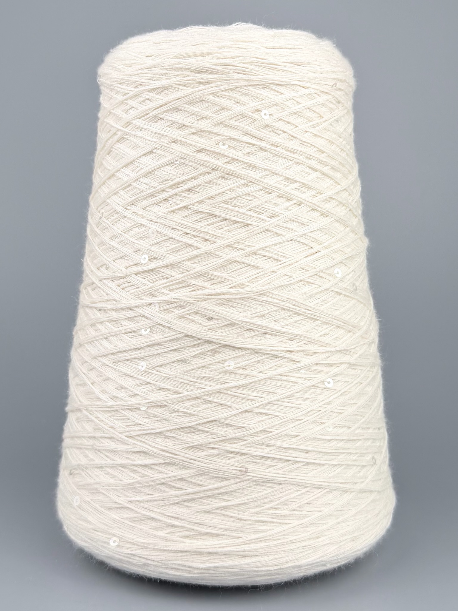 Art. Merino Brillante 500 m / 100 g  – Filato in lana merino con paillettes col. Avorio naturale foto 2